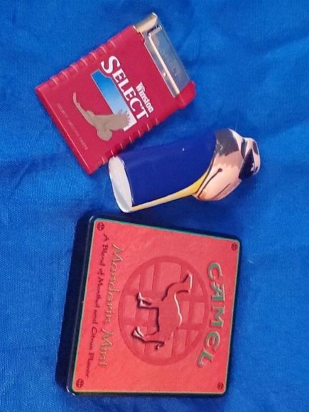 VTG Camel & Winston Select Cigarette Lighter & Tin Case Collectible Lot